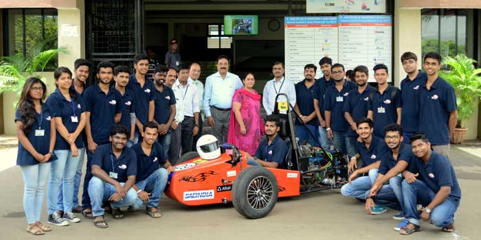 Albert D'Souza with students of St John College of Engineering and Management