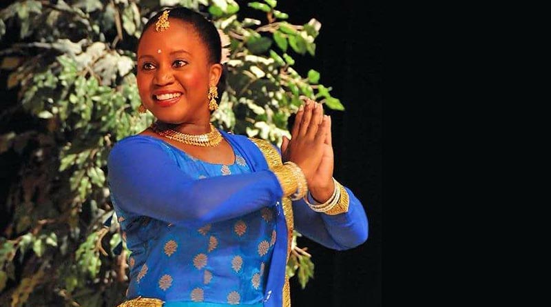 Bethanie Mickles in an Indian classical dance pose