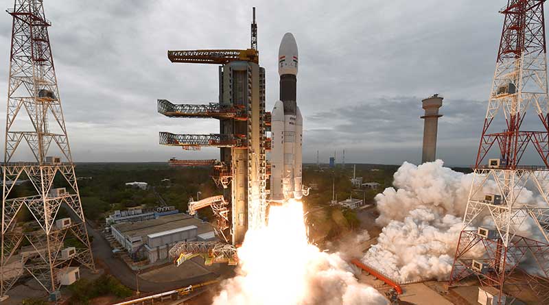 India’s second moon mission Chandrayaan-2 lifts off onboard GSLV Mk III-M1 launch vehicle from Satish Dhawan Space Center at Sriharikota, Andhra Pradesh
