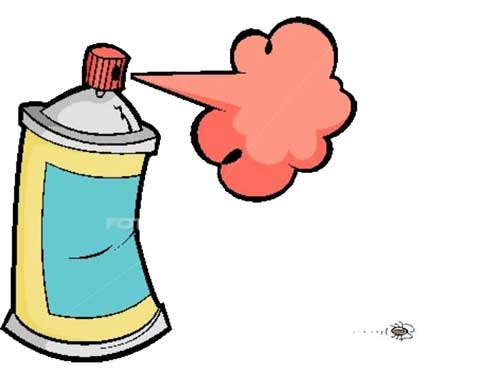 Spray can used on running cockroach