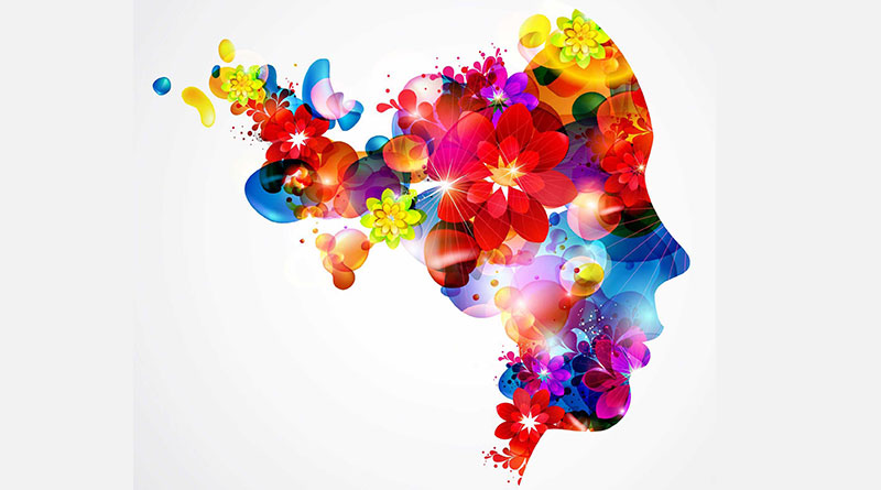 Illustration of a colourful face