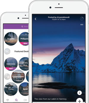 Facet travel inspiration app