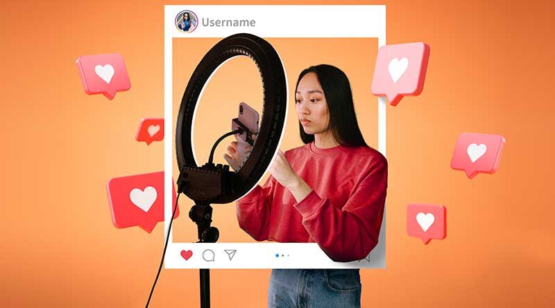 Female content creator and influencer on Instagram