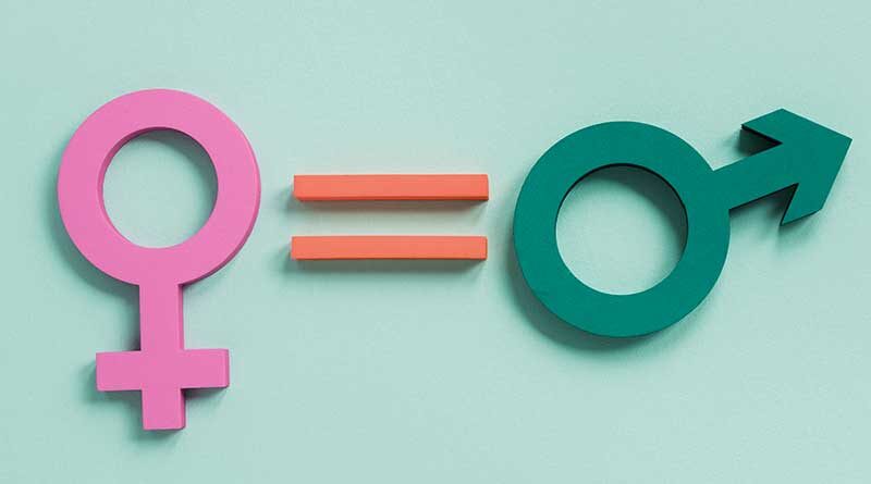 Female and male symbols with equal to sign in between
