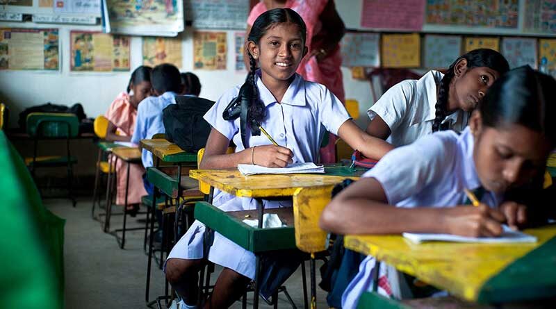 Girl student in a classroom