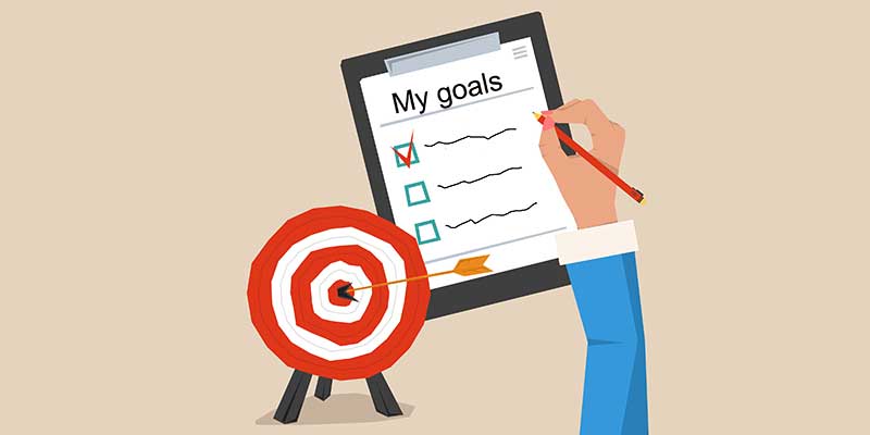 Target with arrow and to-do list