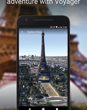 Google Earth app screenshot