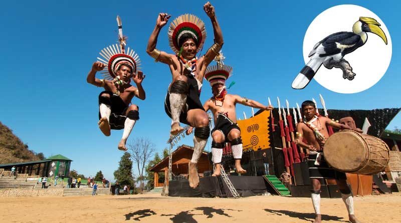 Zeliang Naga tribesmen of Nagaland performing their traditional dance