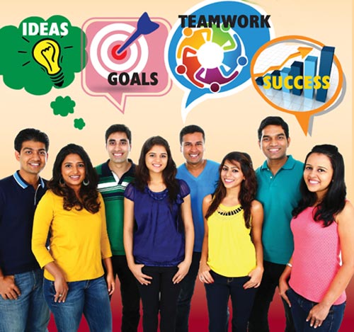 Group of Indian youth with ideas