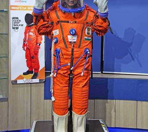 A spacesuit designed for Indian astronauts by ISRO