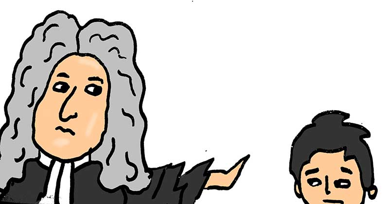 Illustration of Jonathan Swift keeping a child at arm's length