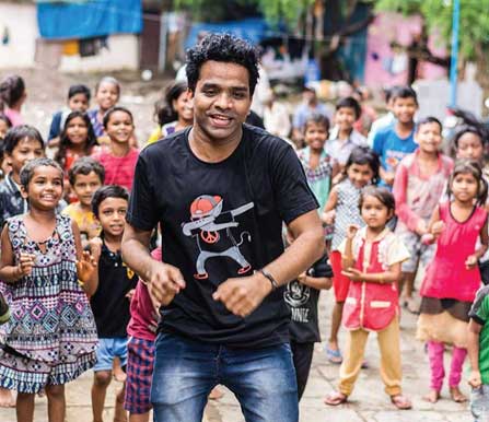 Mayur dancing with children