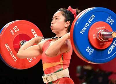 Mirabai Chanu at the Tokyo 2020 Olympics