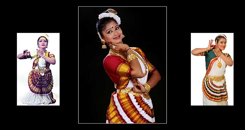 Saji Menon, Megha Ahire and Dimple Nair performing Mohiniattam