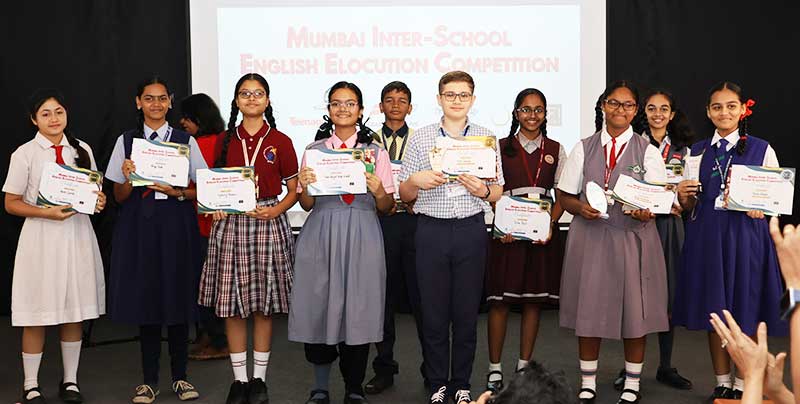 The ten finalists of the Mumbai Inter-School English Elocution Competition