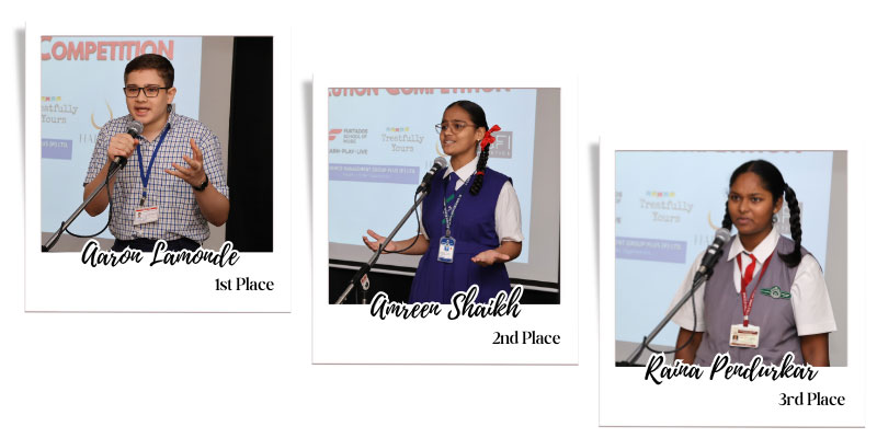 The winners of the Mumbai Inter-School English Elocution Competition
