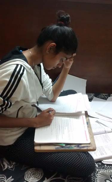Female student with study material