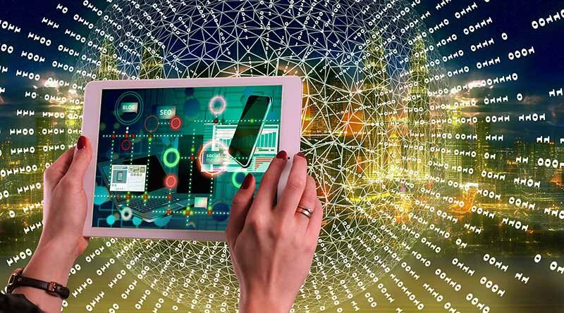 Digital marketing concept on tablet
