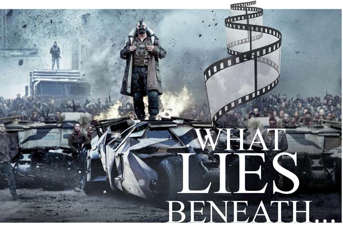 Villain Bane in a scene from The Dark Knight Rises