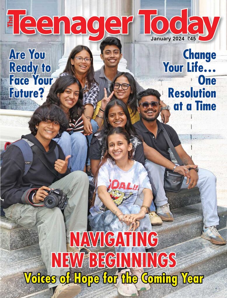 Cover of the January 2024 issue of The Teenager Today featuring the students of St Pauls Institute of Communication Education, Mumbai