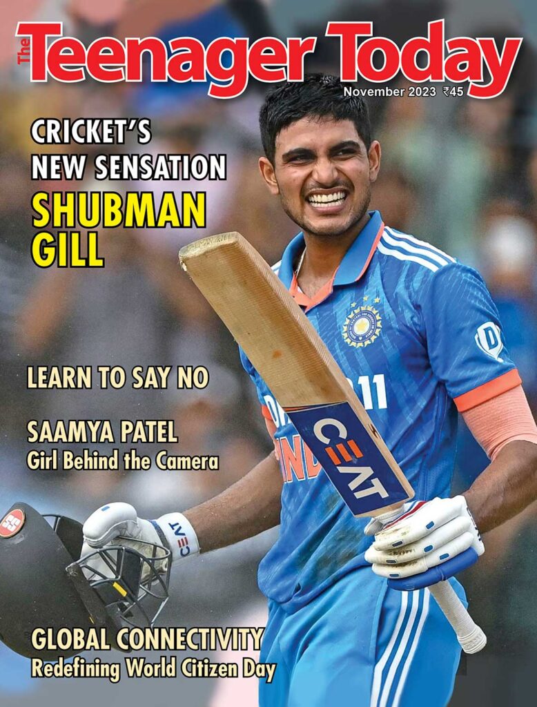 Cover of the November 2023 issue of The Teenager Today featuring Indian cricketer Shubman Gill.