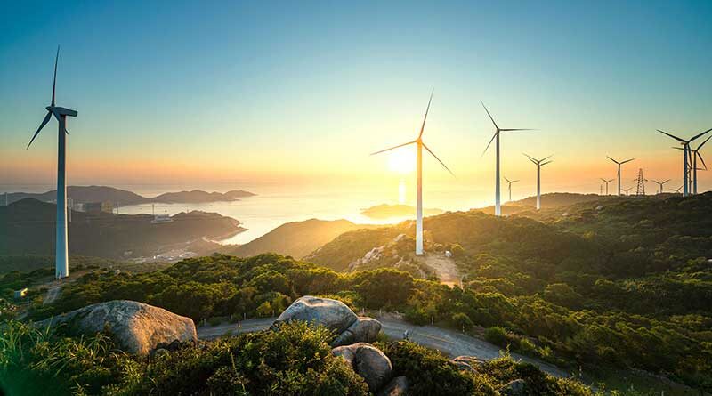 Windmills working to provide wind energy