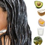 Woman using hair pack