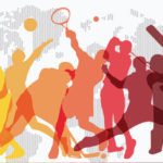 Illustration of figures playing different sports