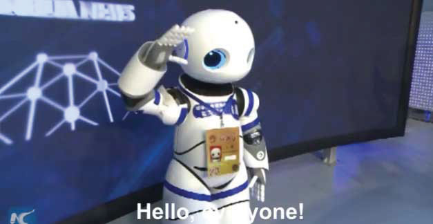 Xiao Nan Robot journalist saying hello