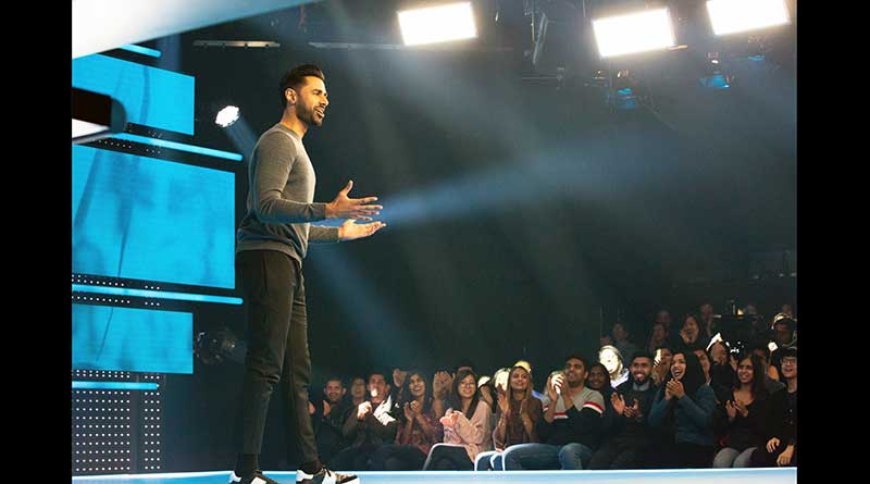 Young man speaking to an audience