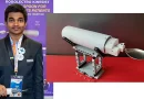 Aarav Anil with picture of the smart spoon alongside