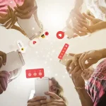 Hands holding smartphones