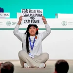 Licypriya Kangujam protesting at COP28