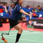 Manasi Joshi playing badminton
