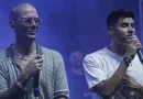 Max George and Siva Kaneswaran of The Wanted performing at Phoenix Market City, Kurla, Mumbai in May 2024.