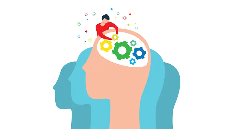 Illustration of a man changing the workings of the human mind
