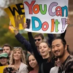People cheering