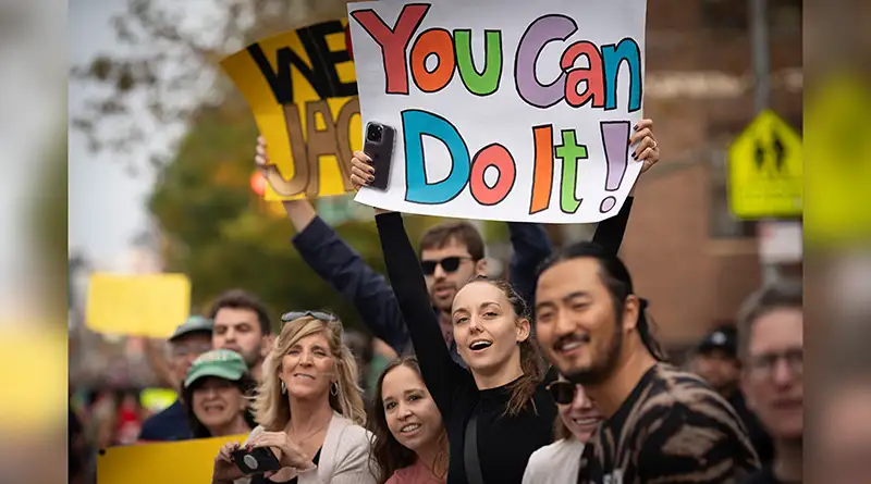 People cheering