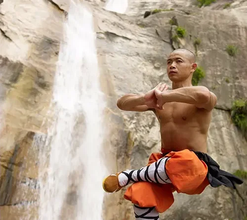 Martial artist performing Shaolin Kung Fu