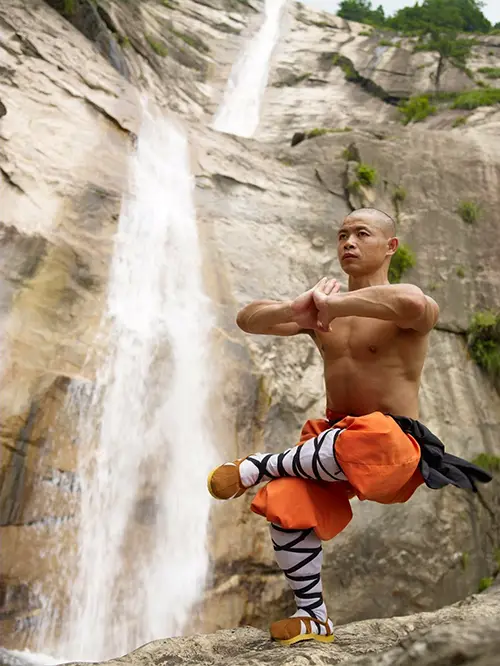 Martial artist performing Shaolin Kung Fu