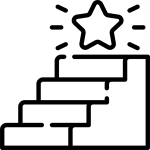 A stairway with a star at the top