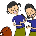 Illustration of schoolchildren laughing