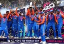 Team India celebrating their T20 World Cup win at Barbados.